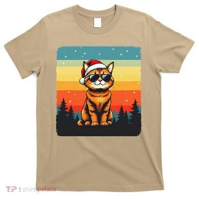 Vintage Style Orange Tabby Cat Friendly Wearing Sunglasses T-Shirt