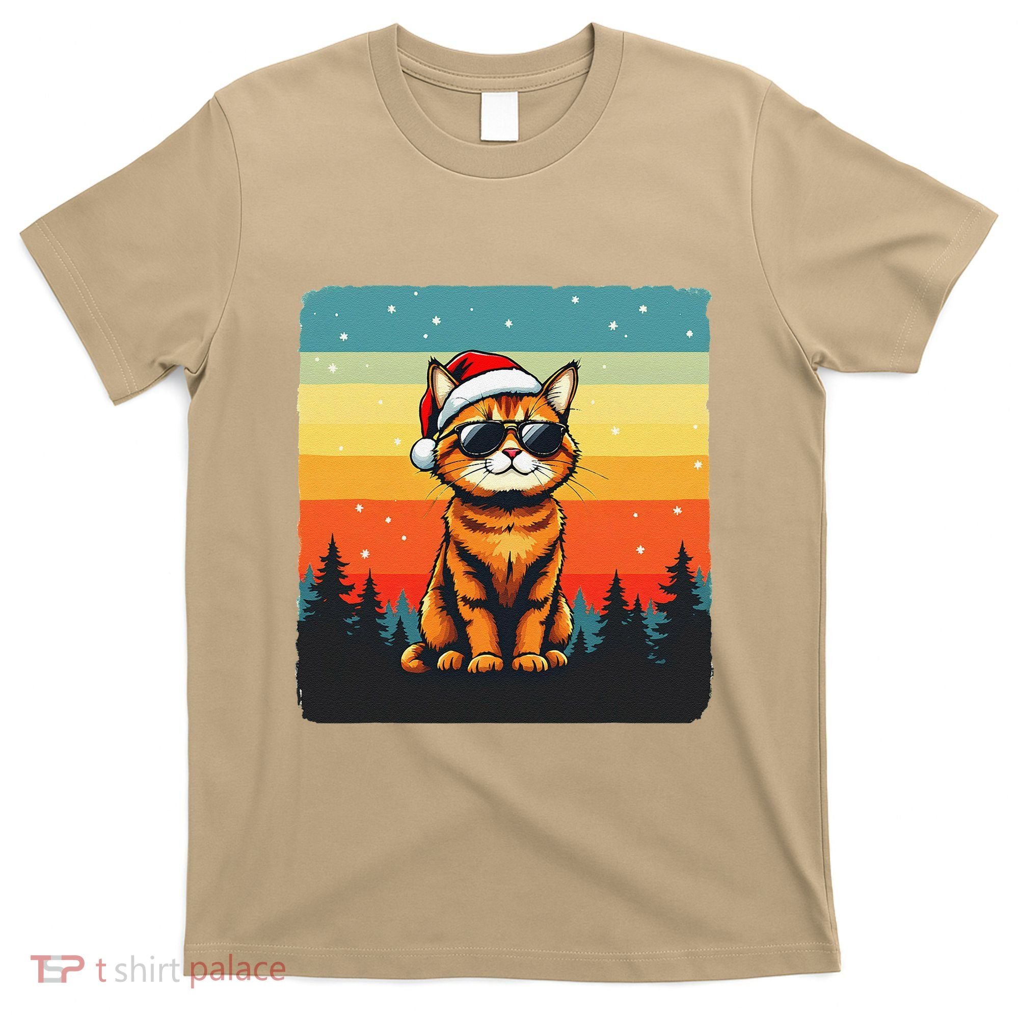 Vintage Style Orange Tabby Cat Friendly Wearing Sunglasses T-Shirt