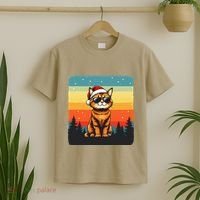 Vintage Style Orange Tabby Cat Friendly Wearing Sunglasses T-Shirt thumb 2