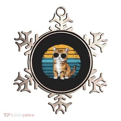 Vintage Style Orange Tabby Cat Wearing Sunglasses Ornament