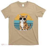 Vintage Style Orange Tabby Cat Wearing Sunglasses T-Shirt thumb 0