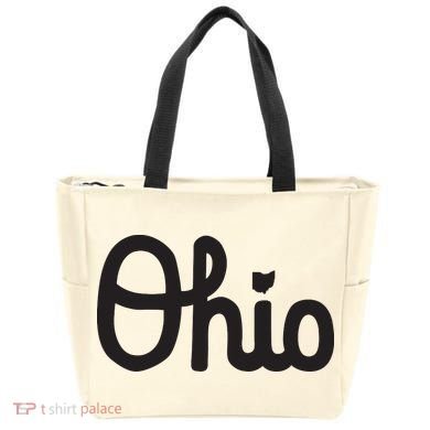 Vintage Script Ohio Dots The I Tote Bag