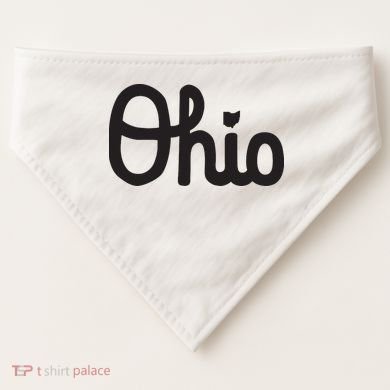 Vintage Script Ohio Dots The I USA-Made Doggie Bandana