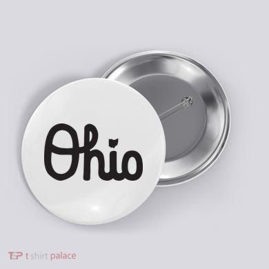 Vintage Script Ohio Dots The I Button