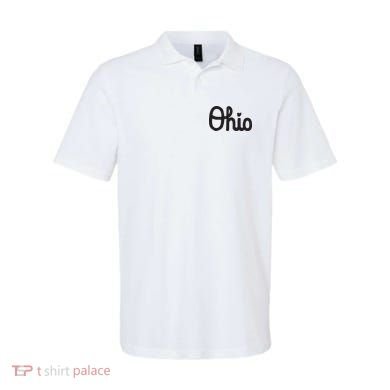 Vintage Script Ohio Dots The I Polo
