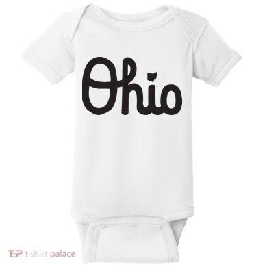 Vintage Script Ohio Dots The I Baby Bodysuit