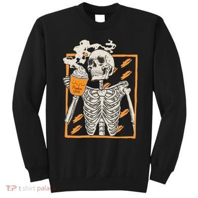 Vintage Skeleton Pumpkin Spice Halloween Sweatshirt