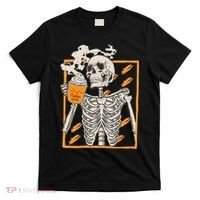 Vintage Skeleton Pumpkin Spice Halloween T-Shirt thumb 0