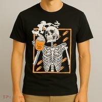 Vintage Skeleton Pumpkin Spice Halloween T-Shirt thumb 3