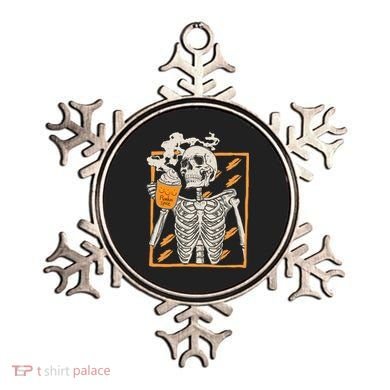 Vintage Skeleton Pumpkin Spice Halloween Ornament