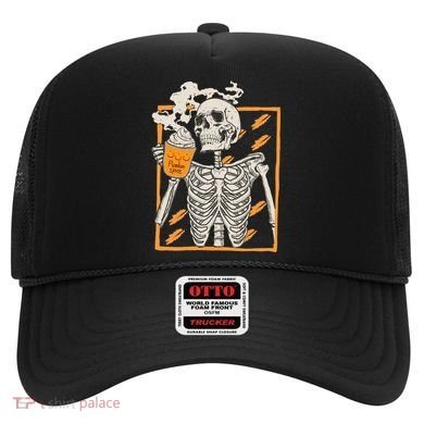 Vintage Skeleton Pumpkin Spice Halloween Hat