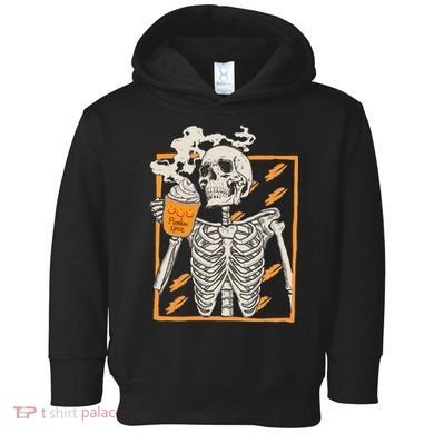 Vintage Skeleton Pumpkin Spice Halloween Toddler Hoodie
