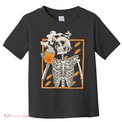 Vintage Skeleton Pumpkin Spice Halloween Toddler T-Shirt