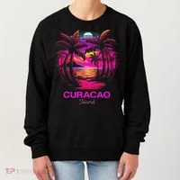 Vacation Souvenir Palm Tree Curacao Women's Sweatshirt thumb 0