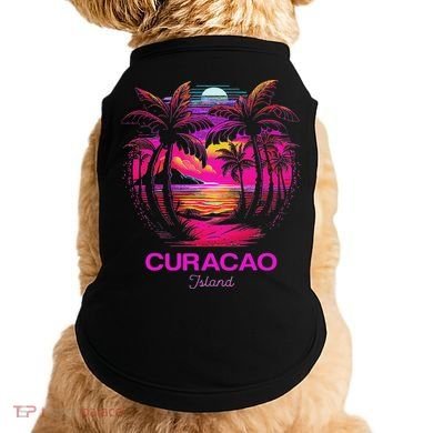 Vacation Souvenir Palm Tree Curacao Doggie Tank