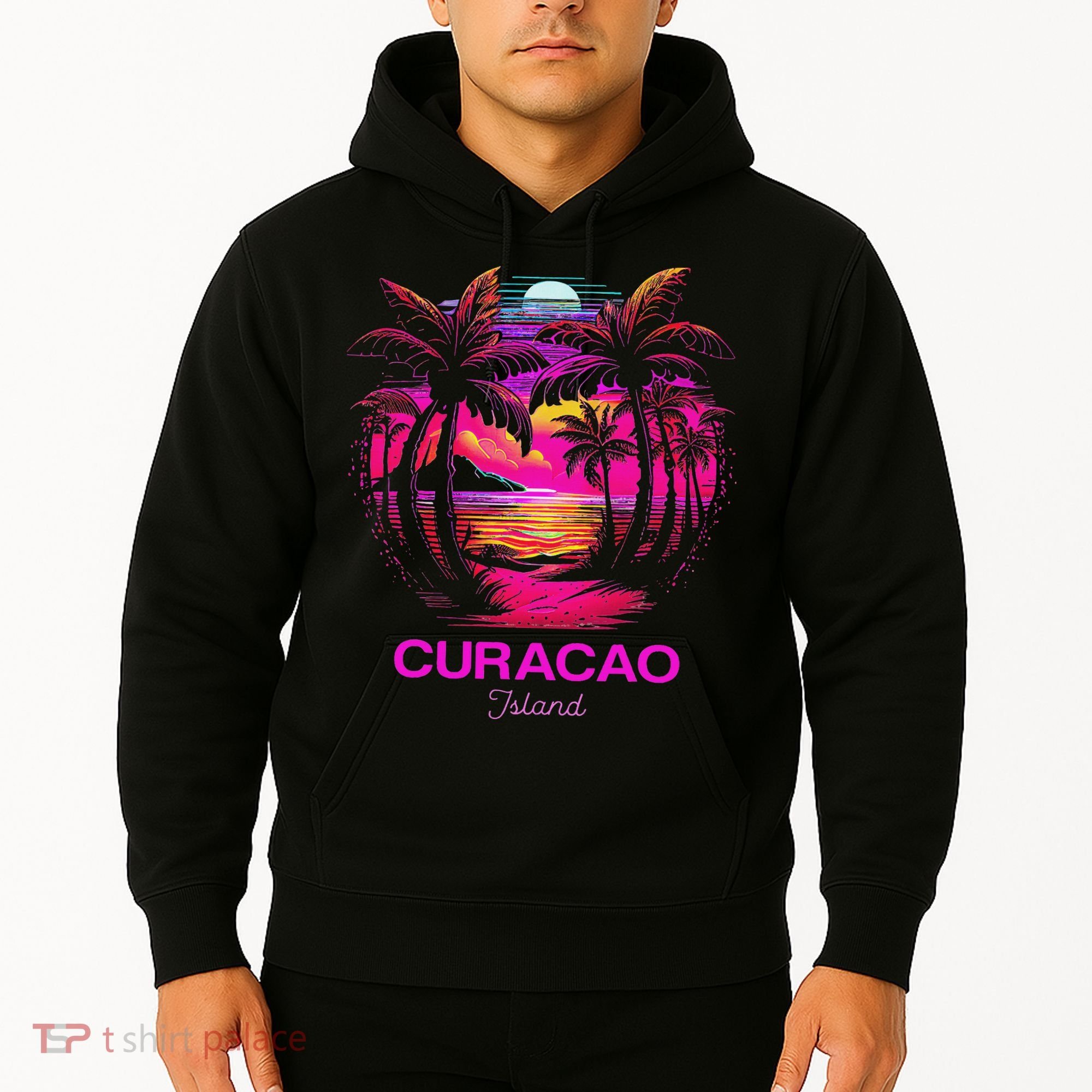 Vacation Souvenir Palm Tree Curacao Hoodie