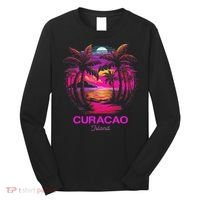 Vacation Souvenir Palm Tree Curacao Long Sleeve Shirt thumb 0