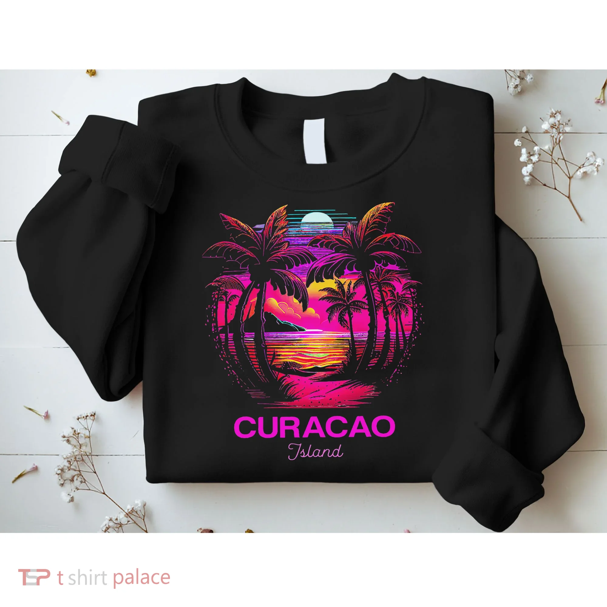 Vacation Souvenir Palm Tree Curacao Sweatshirt