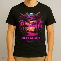 Vacation Souvenir Palm Tree Curacao T-Shirt thumb 3