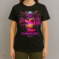 Vacation Souvenir Palm Tree Curacao T-Shirt thumb 4