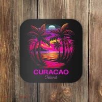 Vacation Souvenir Palm Tree Curacao Coaster thumb 0