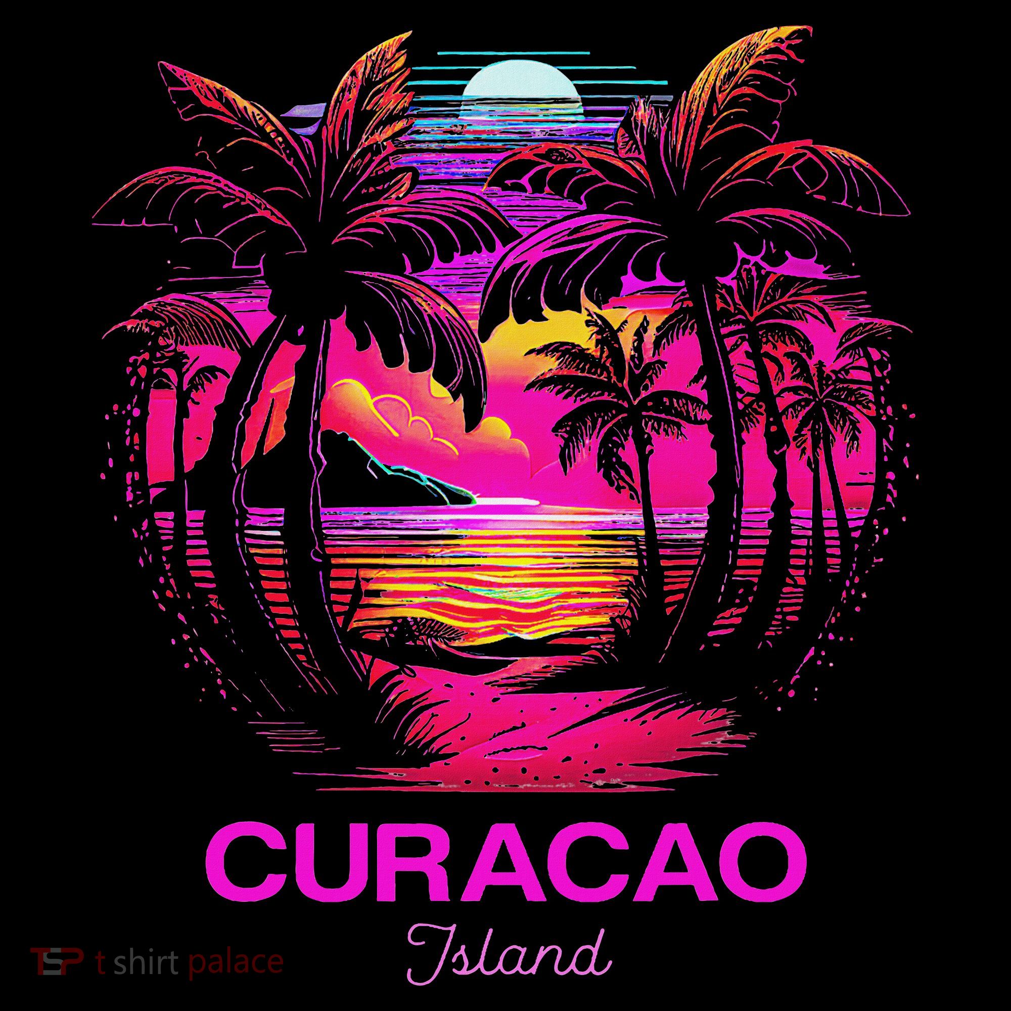 Vacation Souvenir Palm Tree Curacao Coaster