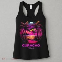 Vacation Souvenir Palm Tree Curacao Women's Tank Top thumb 3