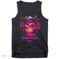 Vacation Souvenir Palm Tree Curacao Tank Top thumb 0