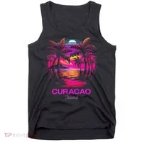 Vacation Souvenir Palm Tree Curacao Tank Top thumb 0