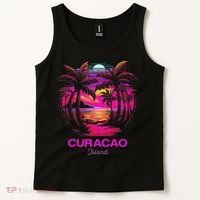 Vacation Souvenir Palm Tree Curacao Tank Top thumb 2