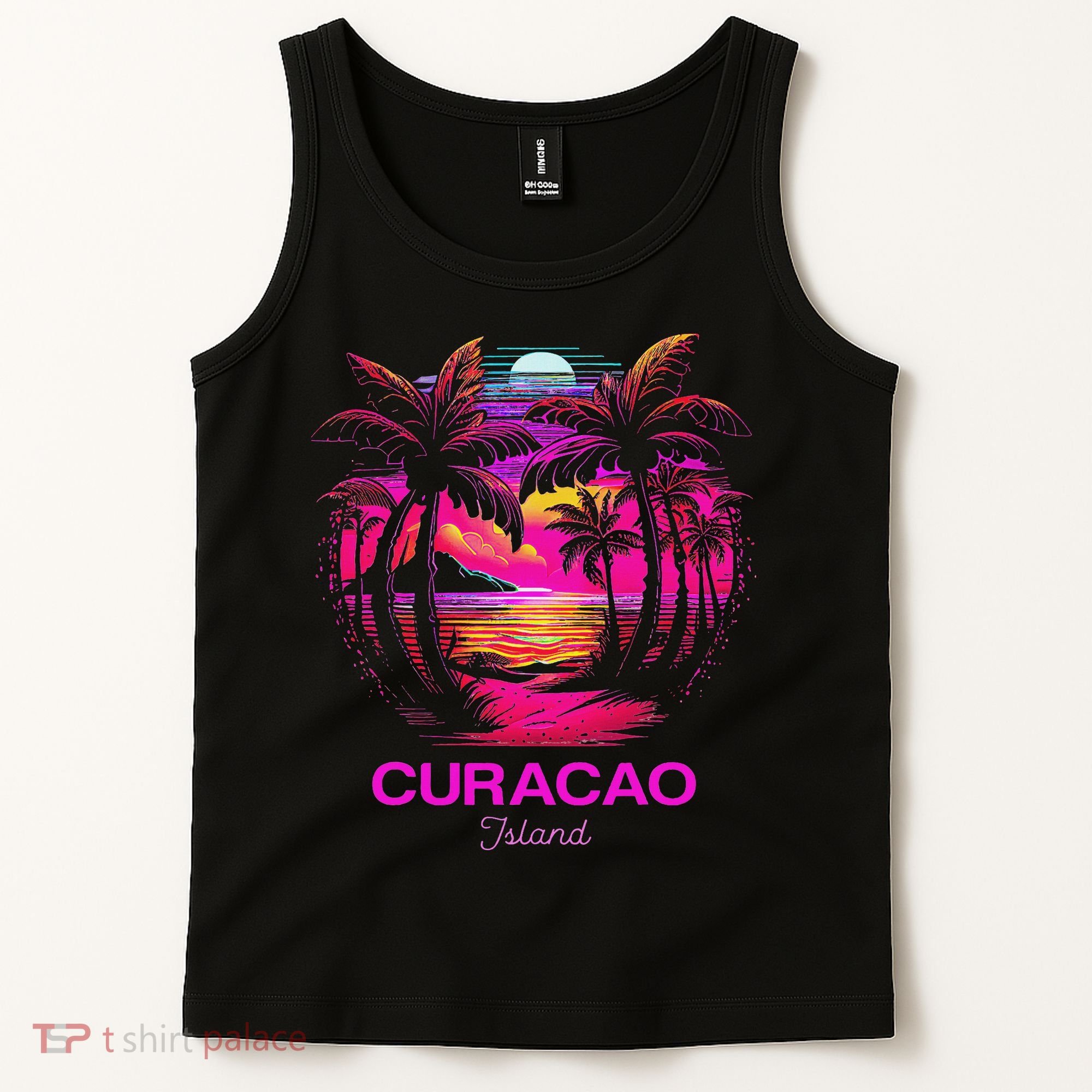 Vacation Souvenir Palm Tree Curacao Tank Top
