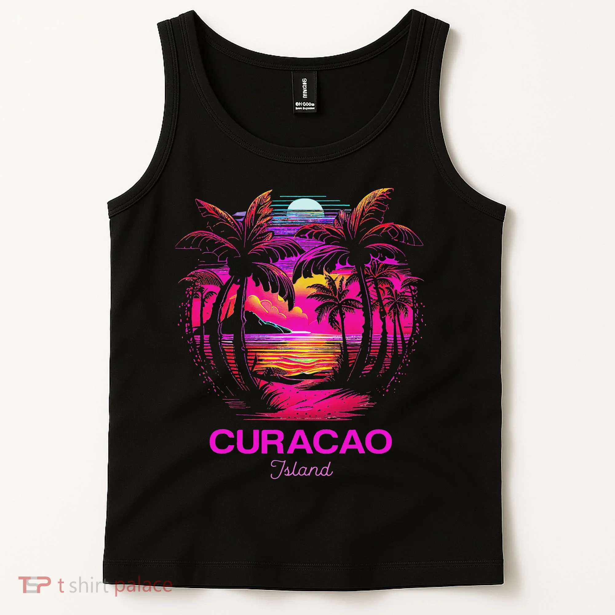 Vacation Souvenir Palm Tree Curacao Tank Top