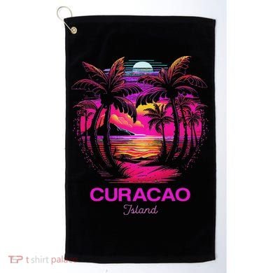 Vacation Souvenir Palm Tree Curacao Golf Towel