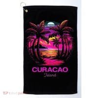 Vacation Souvenir Palm Tree Curacao Golf Towel thumb 0
