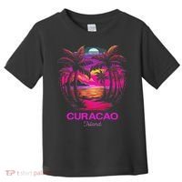 Vacation Souvenir Palm Tree Curacao Toddler T-Shirt thumb 0