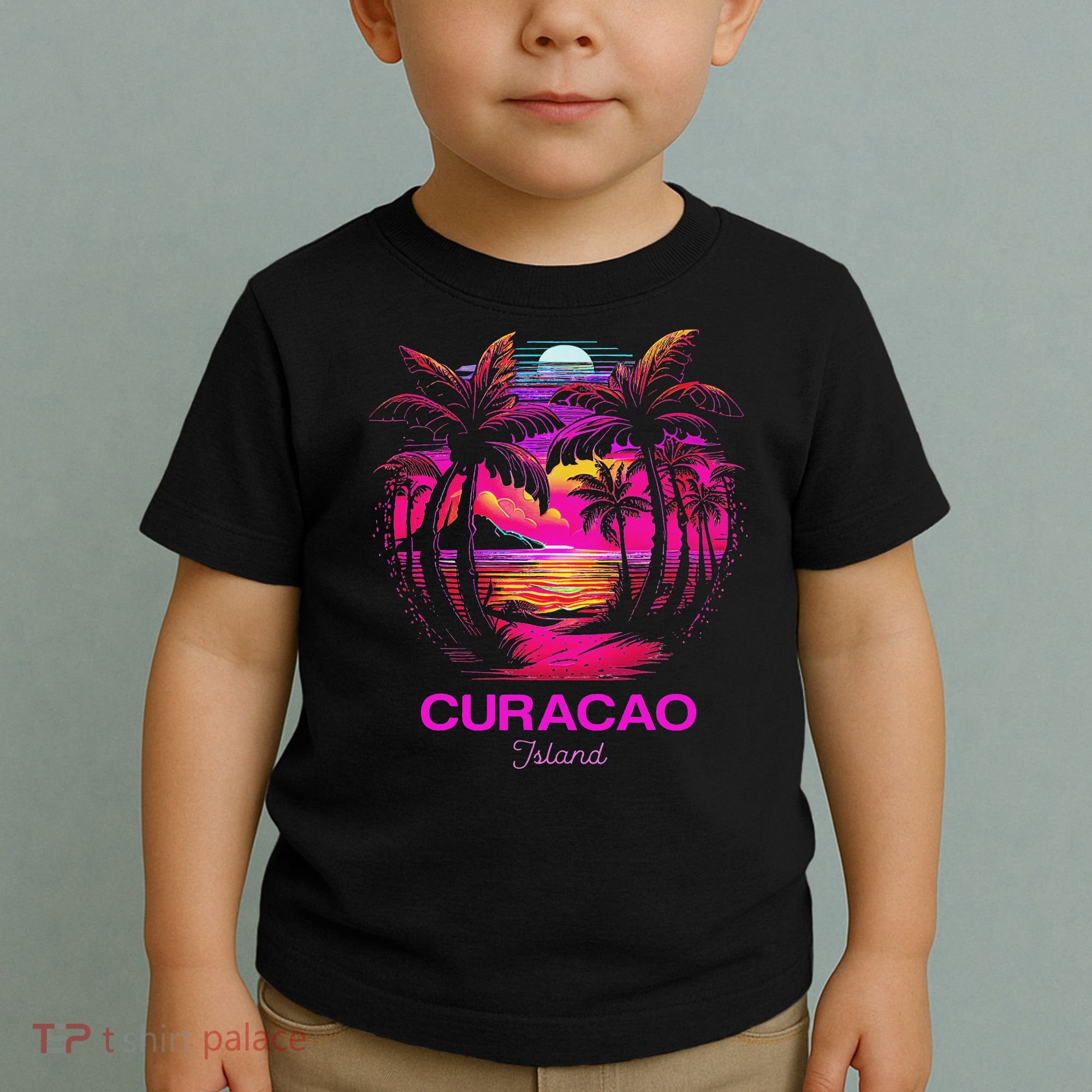 Vacation Souvenir Palm Tree Curacao Toddler T-Shirt