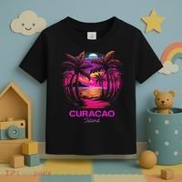 Vacation Souvenir Palm Tree Curacao Toddler T-Shirt thumb 3