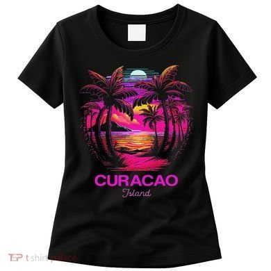 Vacation Souvenir Palm Tree Curacao Women's T-Shirt