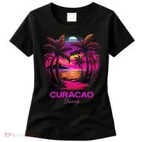 Vacation Souvenir Palm Tree Curacao Women's T-Shirt thumb 0