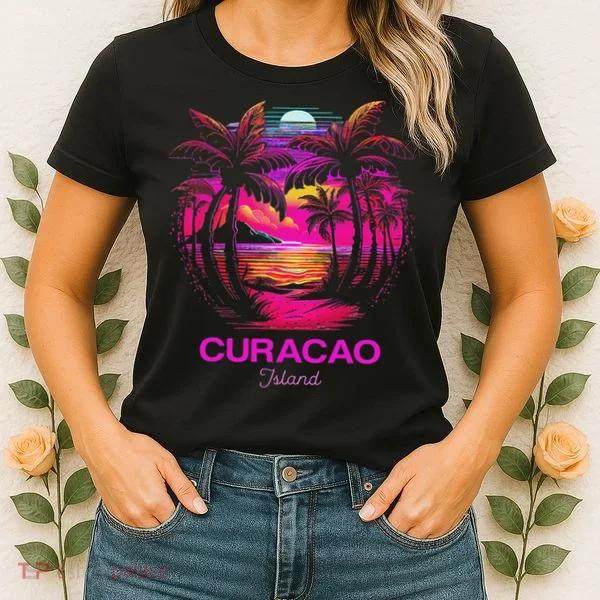Vacation Souvenir Palm Tree Curacao Women's T-Shirt