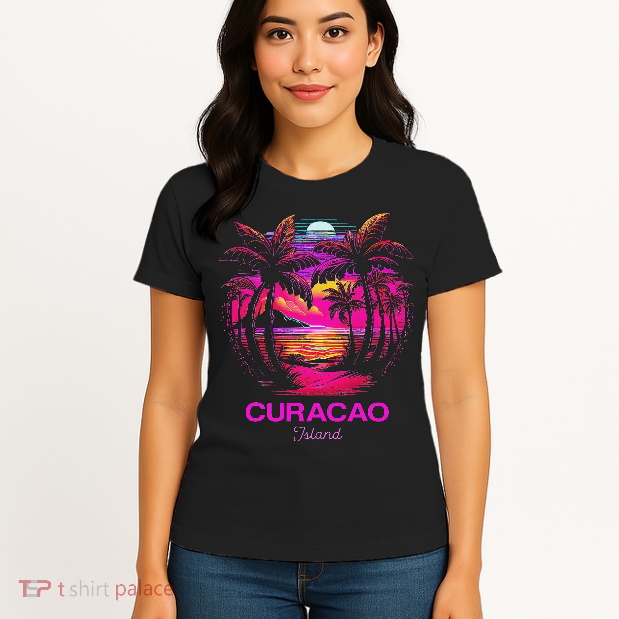 Vacation Souvenir Palm Tree Curacao Women's T-Shirt