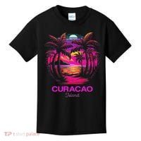 Vacation Souvenir Palm Tree Curacao Kids T-Shirt thumb 0