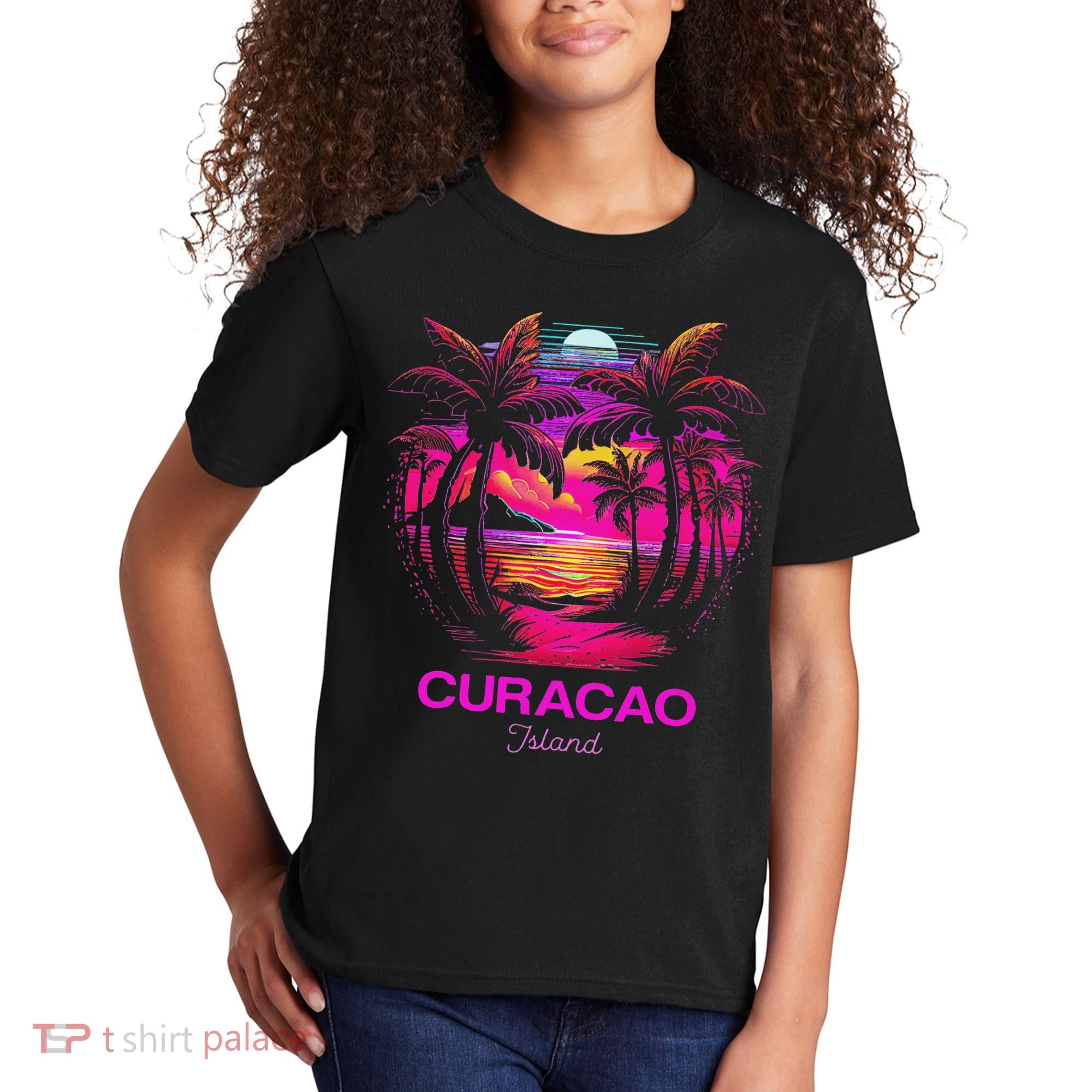 Vacation Souvenir Palm Tree Curacao Kids T-Shirt