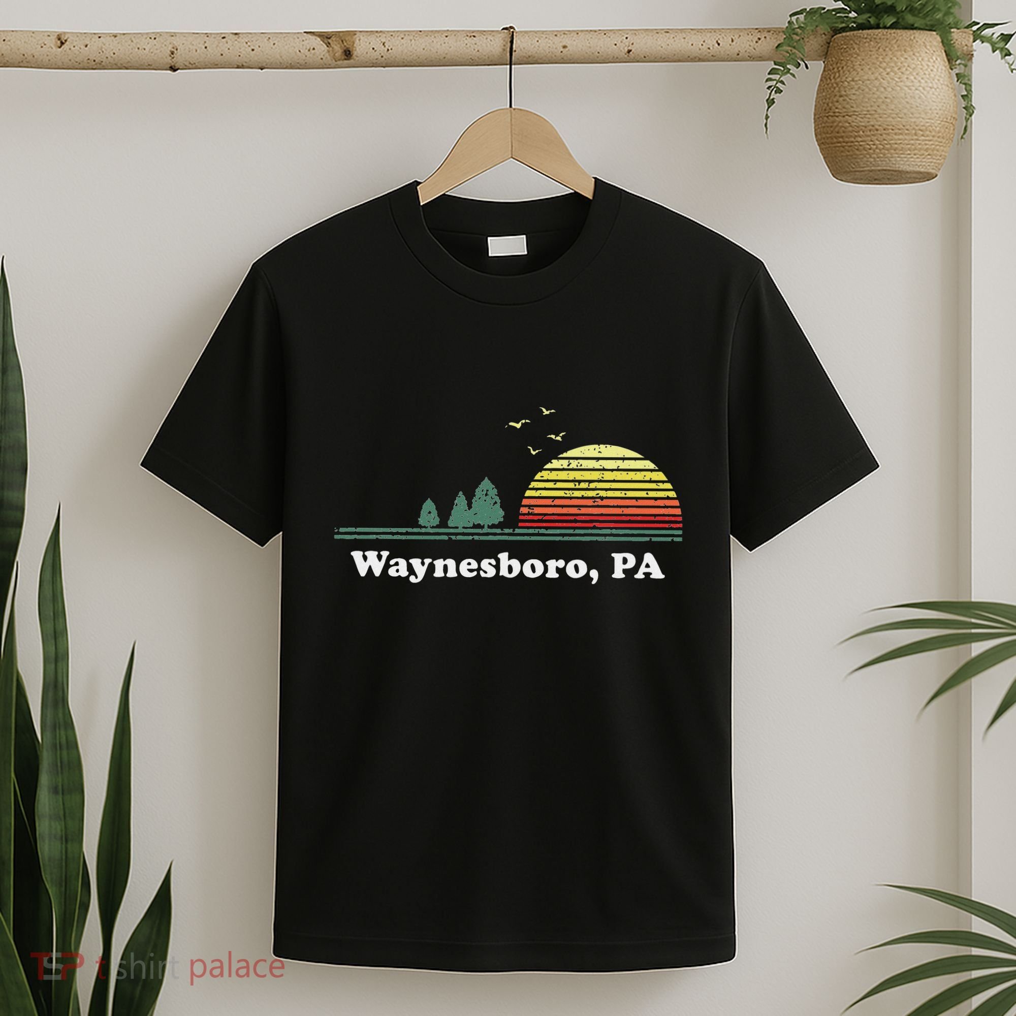 Vintage Sunset Pine Tree Waynesboro Pennsylvania Souvenir T-Shirt