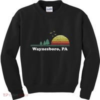 Vintage Sunset Pine Tree Waynesboro Pennsylvania Souvenir Kids Sweatshirt thumb 0