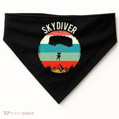Vintage Skydiving Parachuting Retro Skydiver USA-Made Doggie Bandana