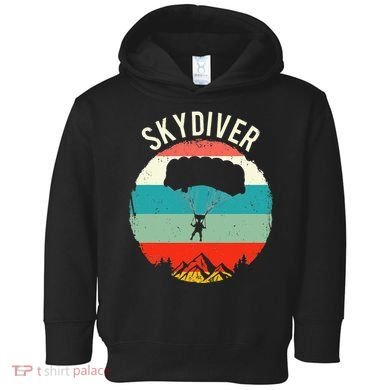 Vintage Skydiving Parachuting Retro Skydiver Toddler Hoodie