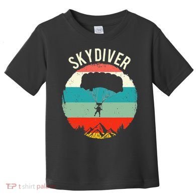 Vintage Skydiving Parachuting Retro Skydiver Toddler T-Shirt