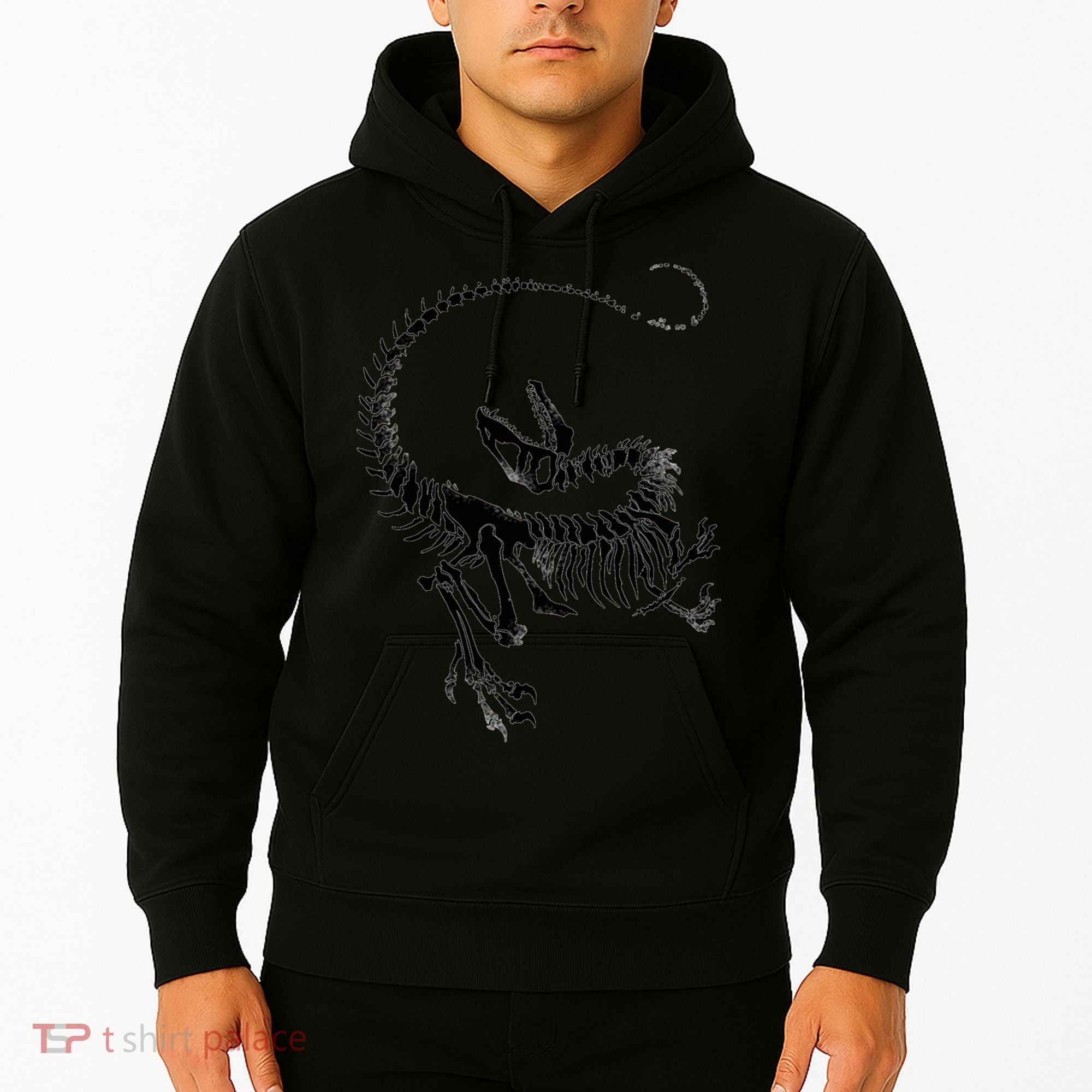 Velociraptor Skeleton Print Hoodie