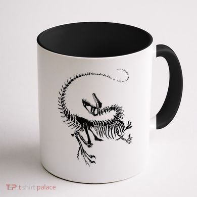Velociraptor Skeleton Print Coffee Mug back